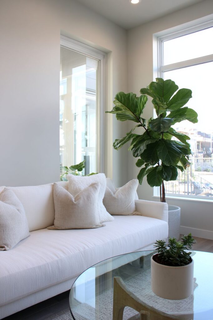 Low-Profile White Sofa Minimalism