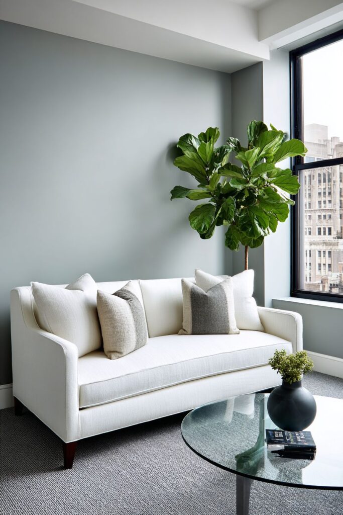 Low-Profile White Sofa Minimalism