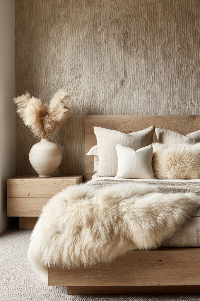 Sophisticated Grasscloth Accent Wall Feature