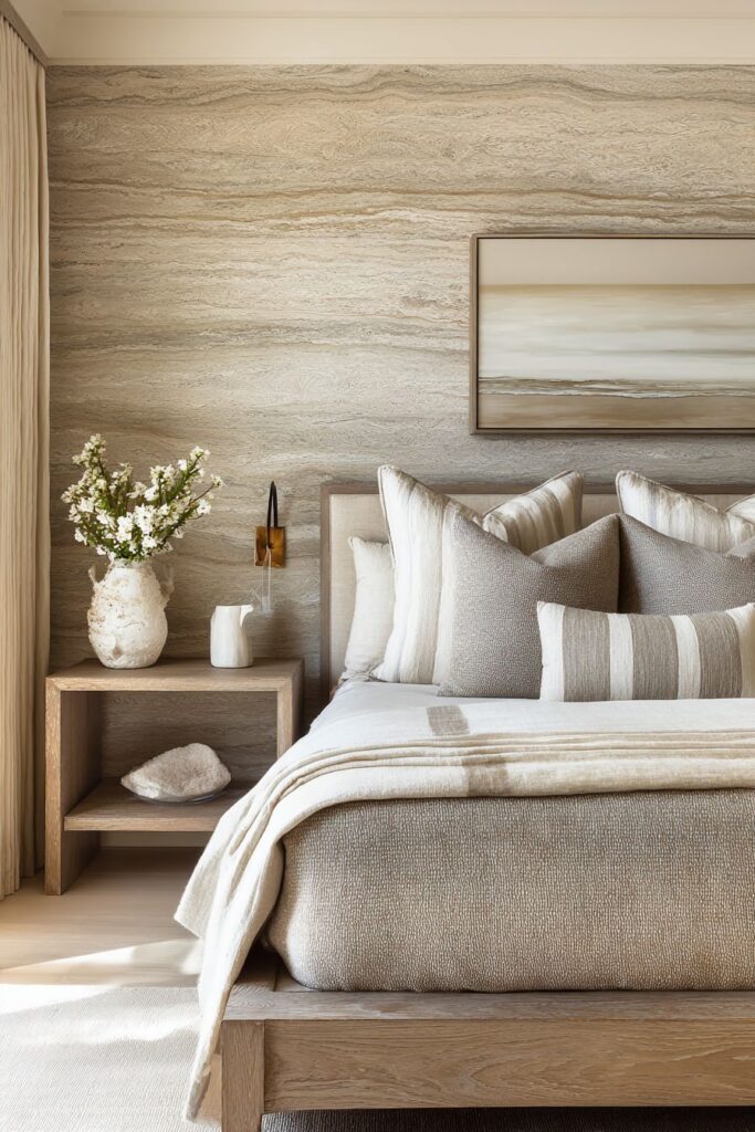 Sophisticated Grasscloth Accent Wall Feature