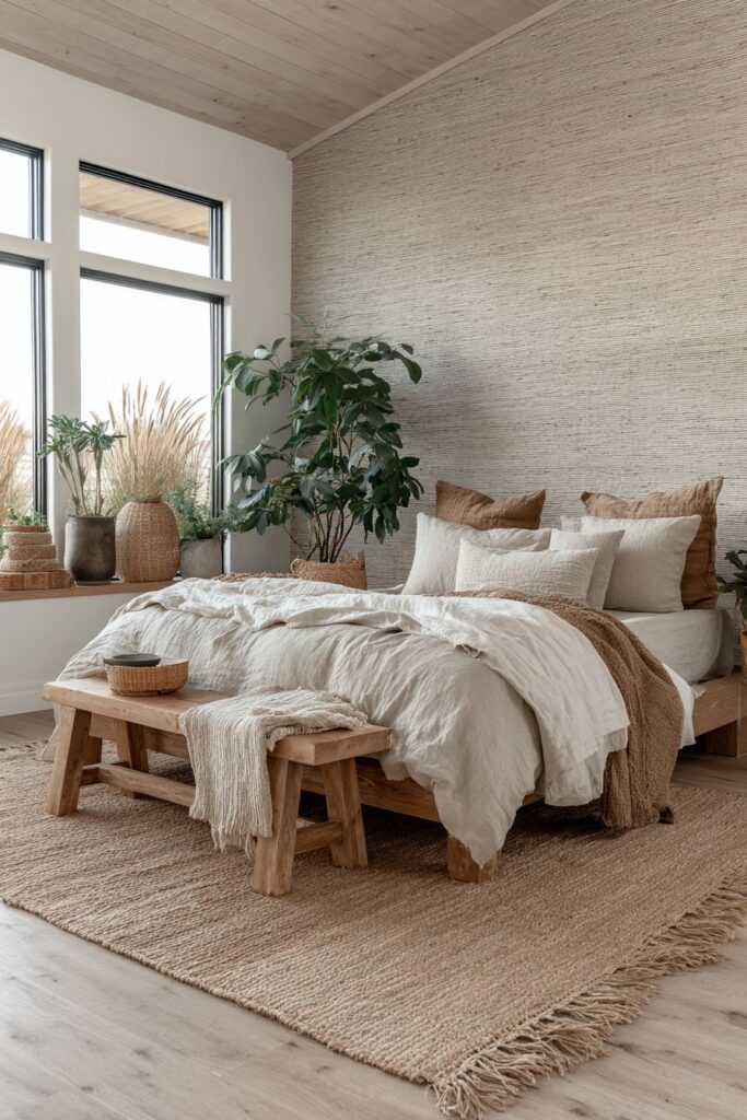 Sophisticated Grasscloth Accent Wall Feature