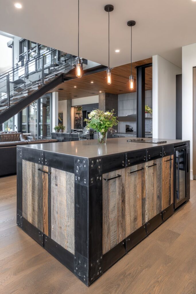 Industrial Metal and Wood Combination