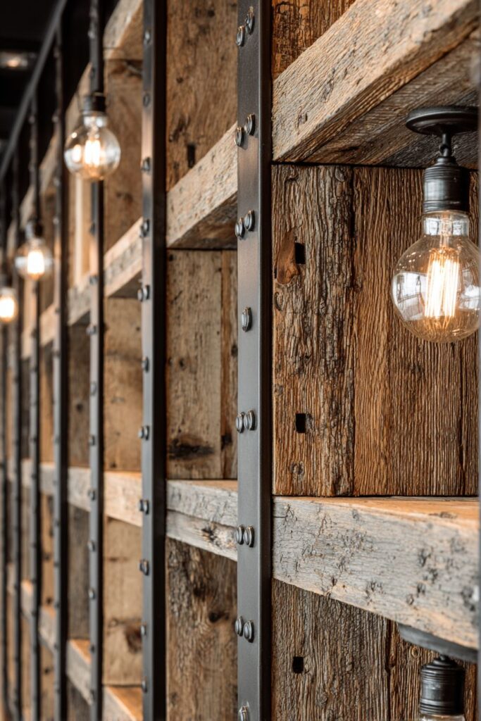 Industrial Metal and Wood Combination