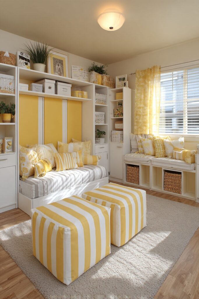 Space-Saving Murphy Bed in Cheerful Yellow