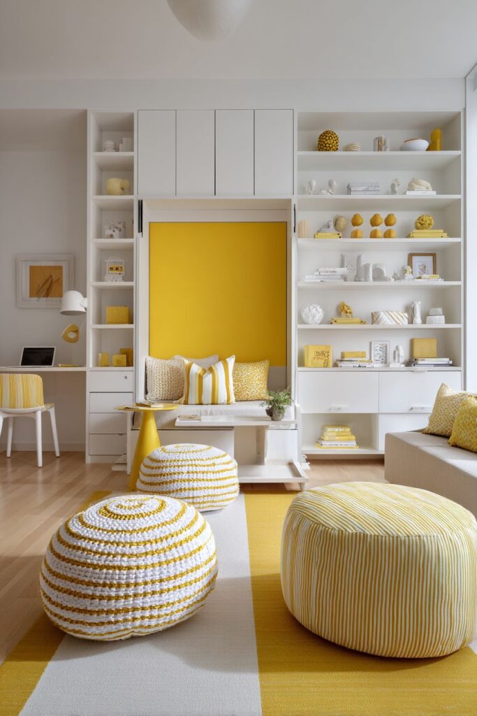 Space-Saving Murphy Bed in Cheerful Yellow
