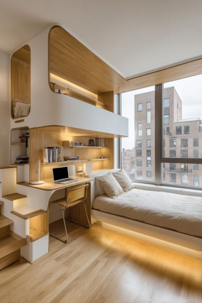 Custom Loft System with Integrated Study Area