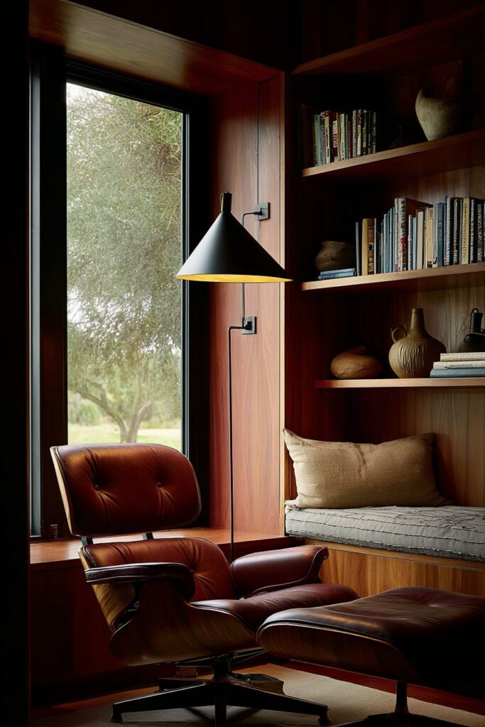Reading Nook With Rosewood Lounge Chair