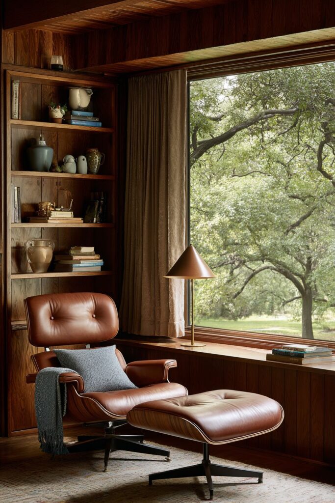 Reading Nook With Rosewood Lounge Chair