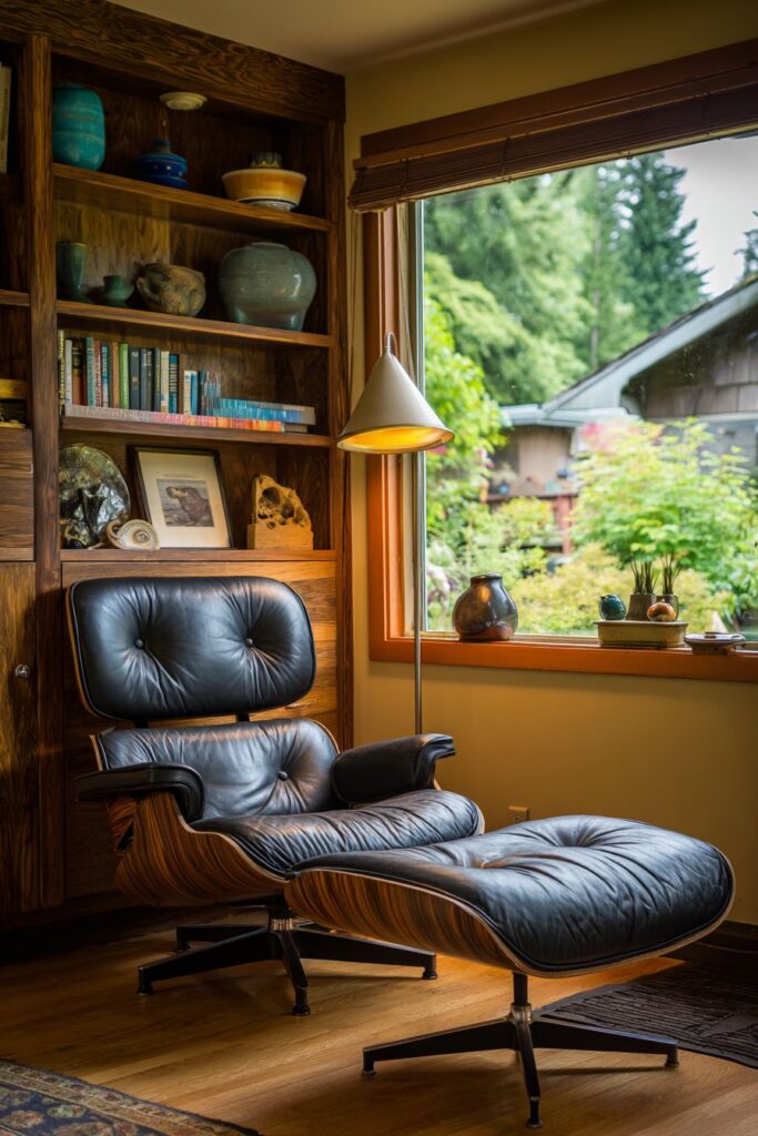 Reading Nook With Rosewood Lounge Chair