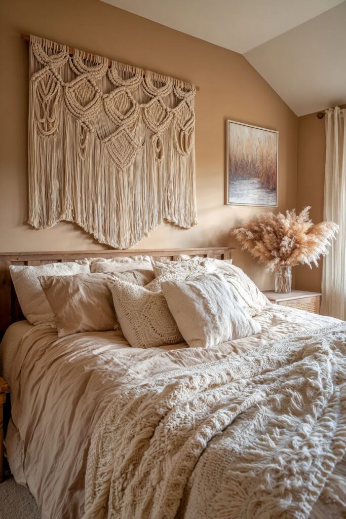 Large-Scale Woven Macramé Wall Hanging