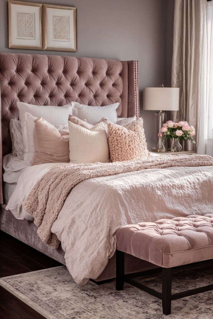 Elegant Tufted Velvet Headboard Statement