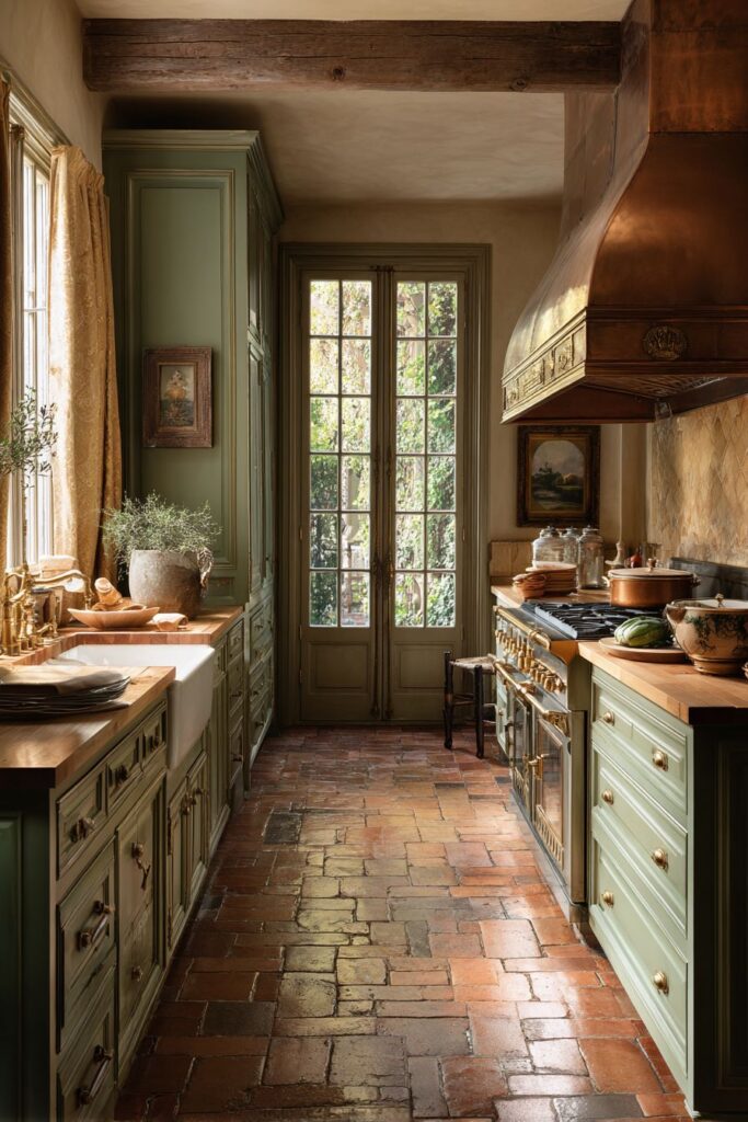 Terracotta Tile Foundation with Sage Sophistication