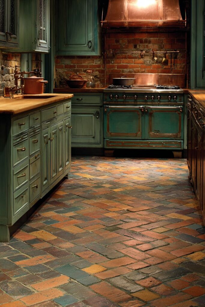 Terracotta Tile Foundation with Sage Sophistication