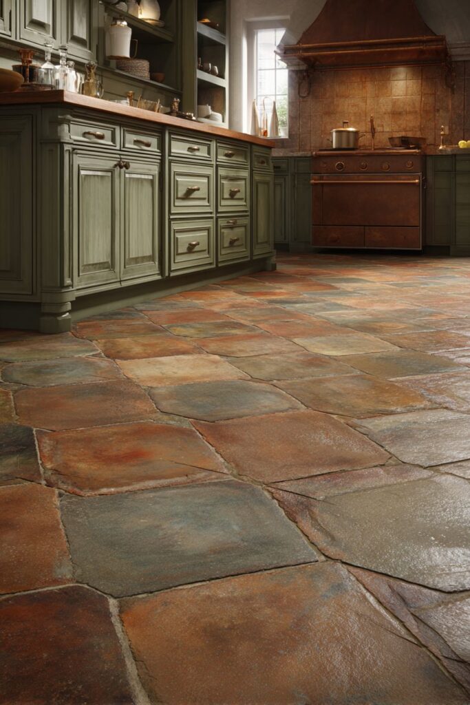 Terracotta Tile Foundation with Sage Sophistication