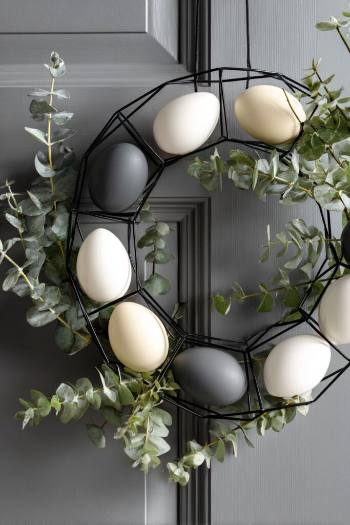 Contemporary Geometric Wire Frame Wreath