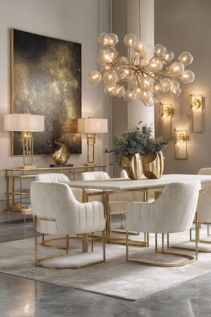 Layered Gold Lighting for Luxurious Ambiance