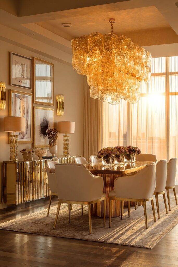 Layered Gold Lighting for Luxurious Ambiance