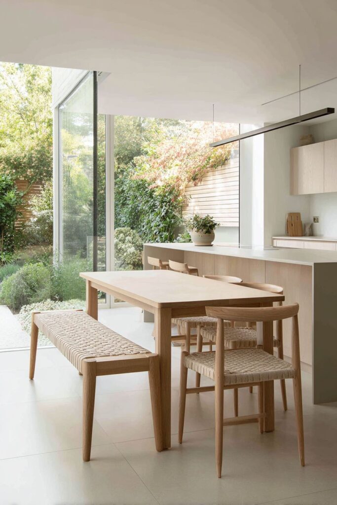 Kitchen Dining Area with Zen Garden Views