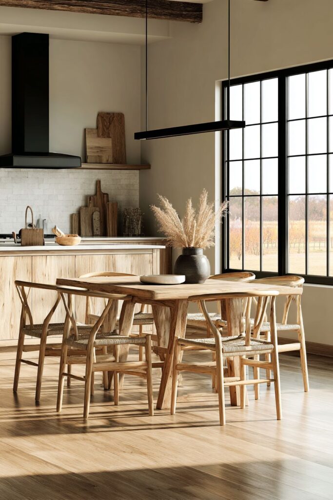 Kitchen Dining Area with Zen Garden Views