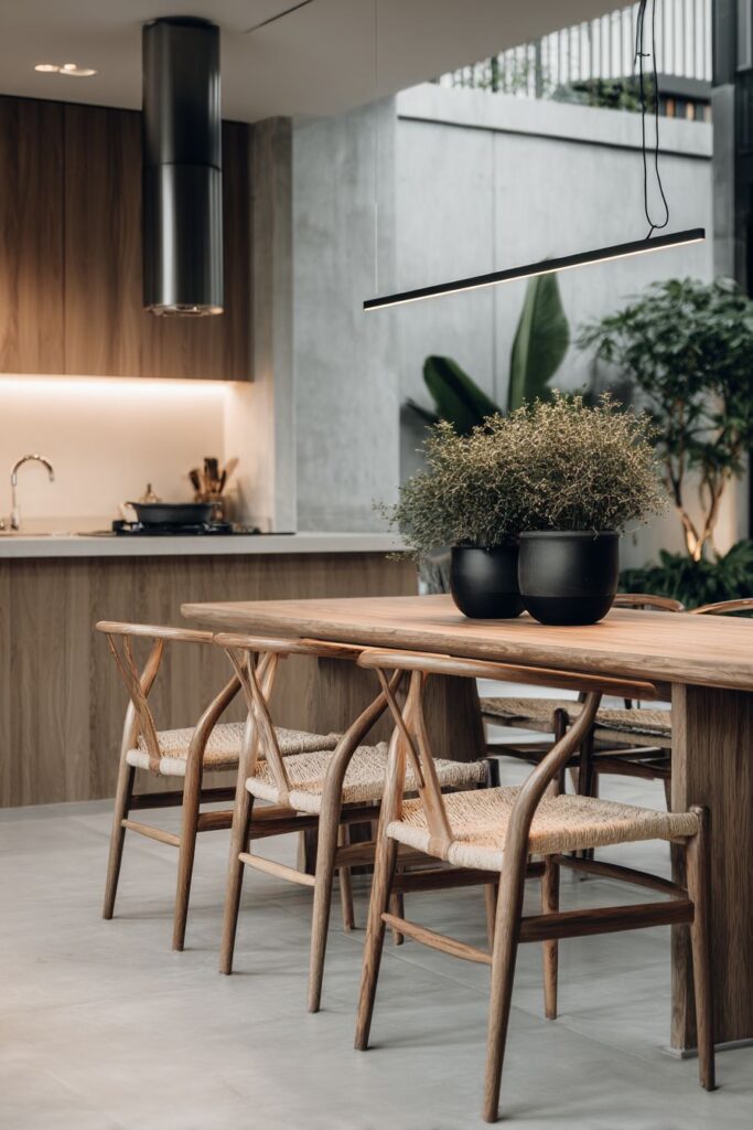 Kitchen Dining Area with Zen Garden Views