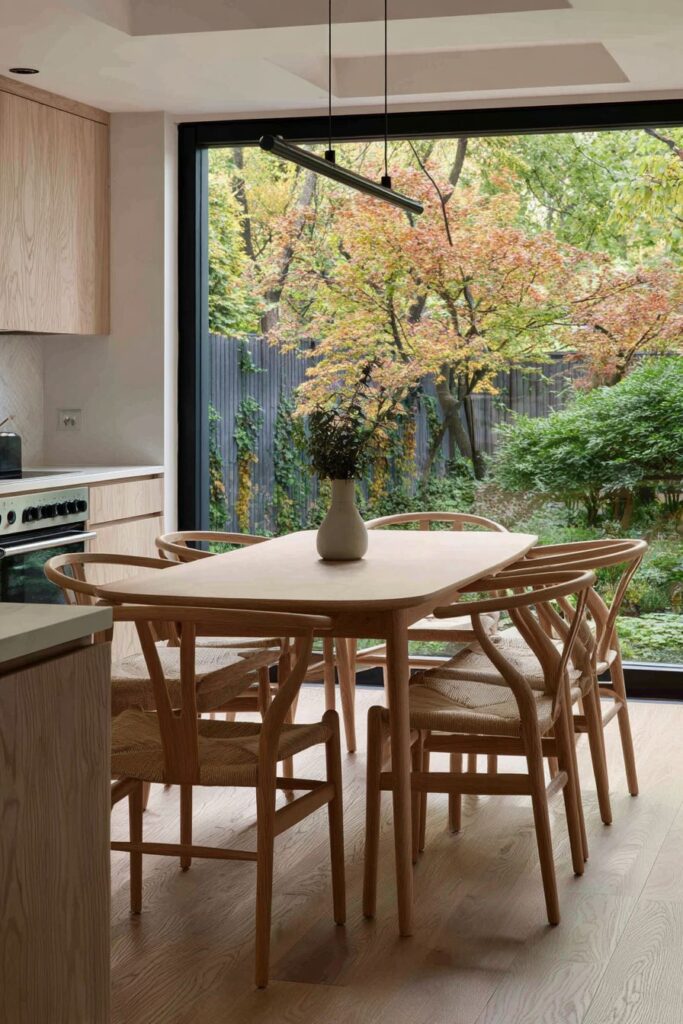 Kitchen Dining Area with Zen Garden Views
