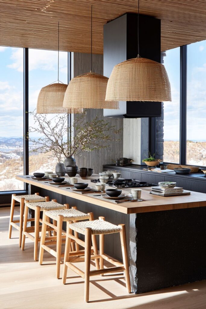 Central Island with Integrated Dining