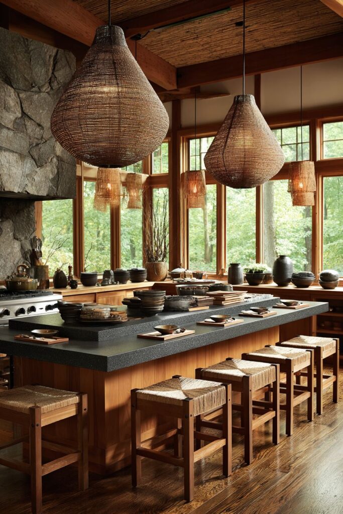 Central Island with Integrated Dining