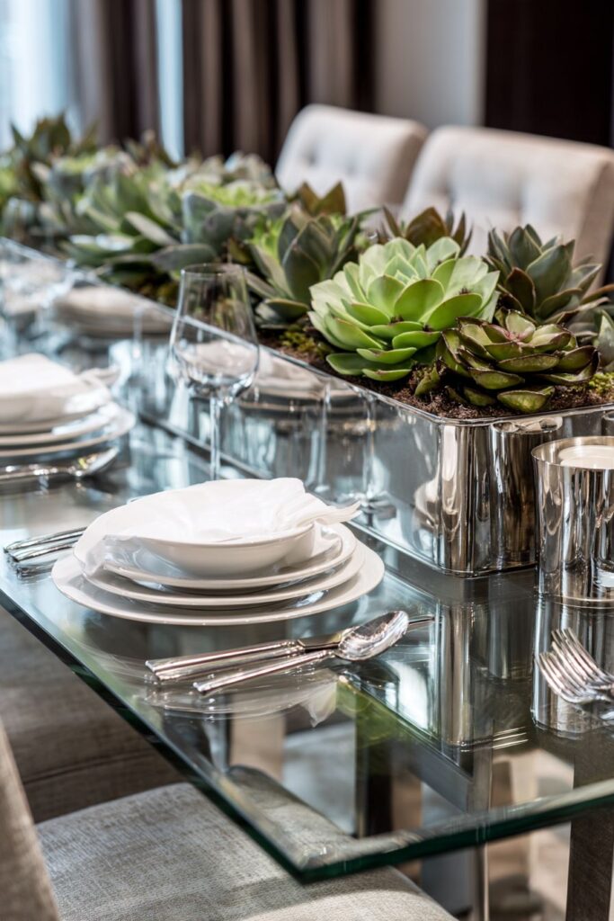 Contemporary Glass and Chrome Elegance