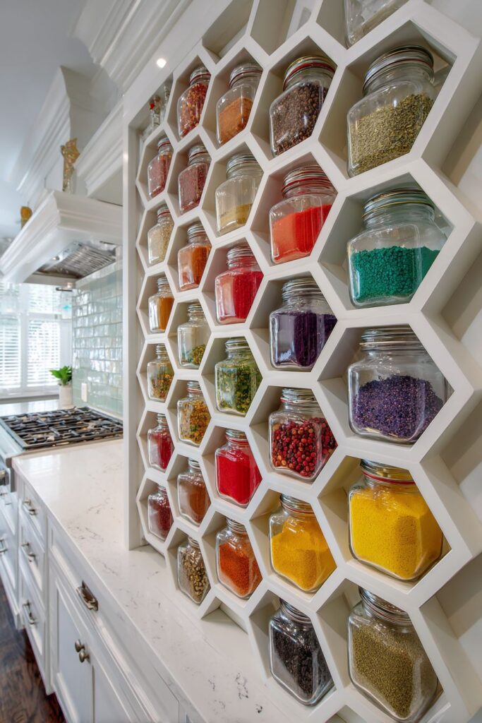 Geometric Honeycomb Spice Storage System