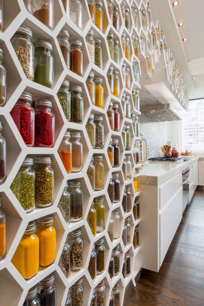 Geometric Honeycomb Spice Storage System