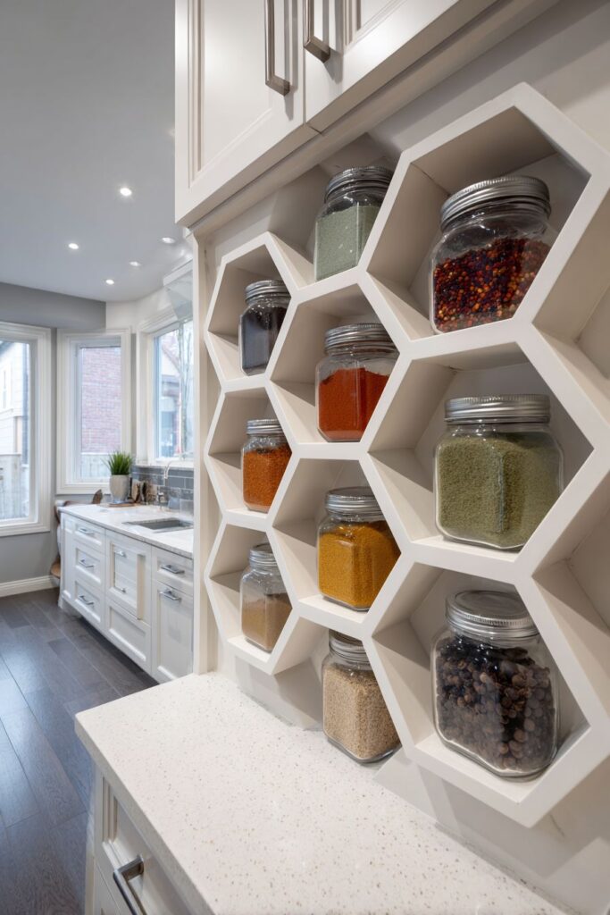 Geometric Honeycomb Spice Storage System