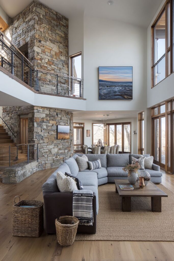 Open Floor Plan Flow with Floating Furniture