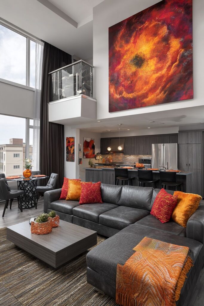 Open Floor Plan Flow with Floating Furniture