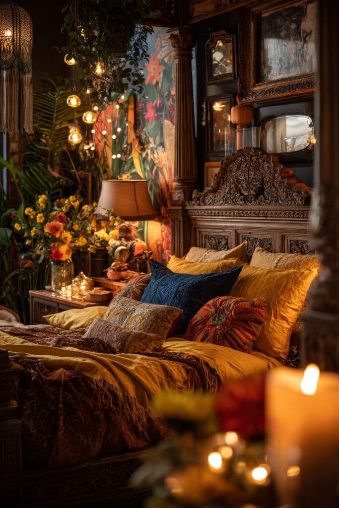 Botanical Mural Paradise with Handcrafted Beauty