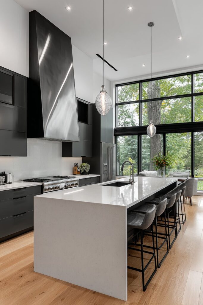 Sculptural Range Hood Industrial Elegance