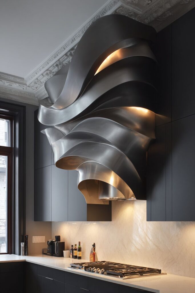 Sculptural Range Hood Industrial Elegance
