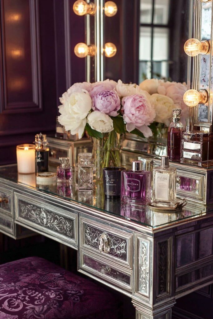 Glamorous Vanity Area with Hollywood Elegance