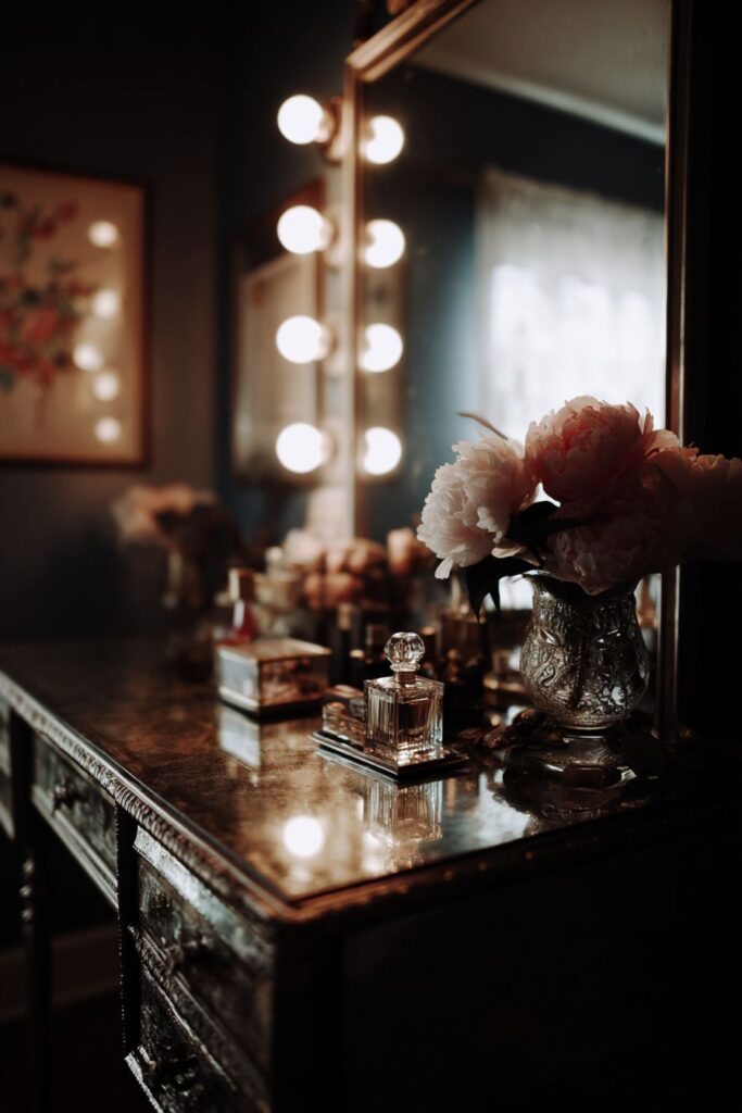 Glamorous Vanity Area with Hollywood Elegance