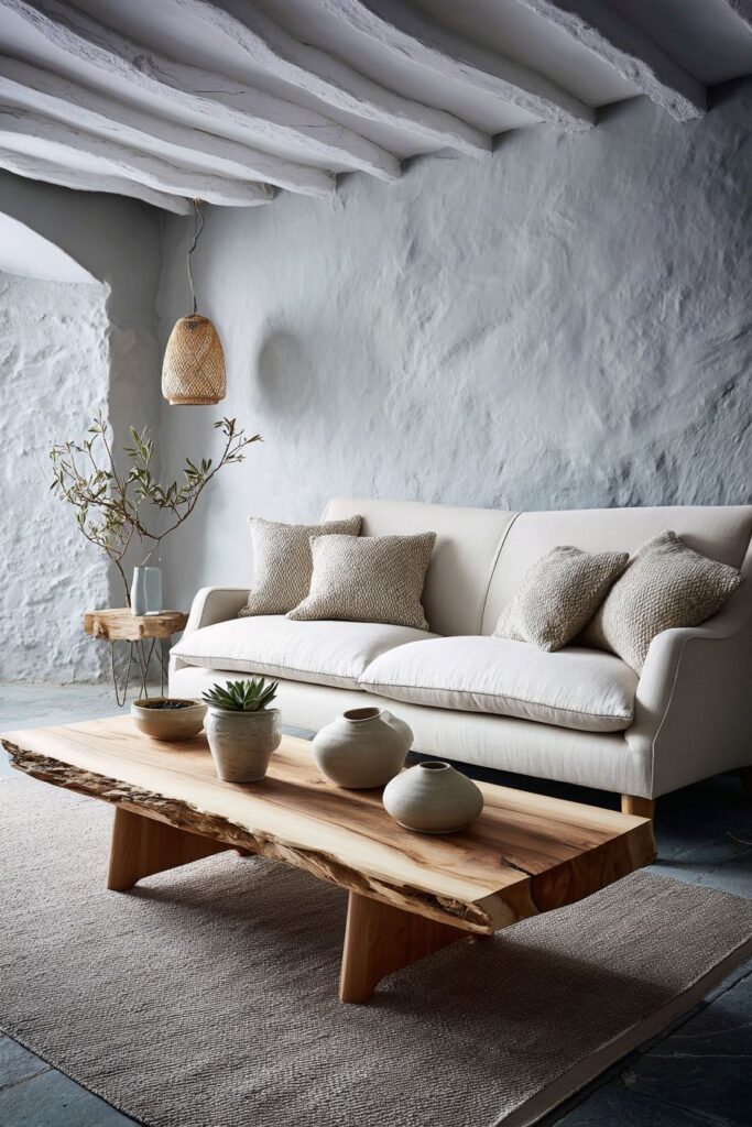 Exposed Beam Architecture with Natural Material Harmony