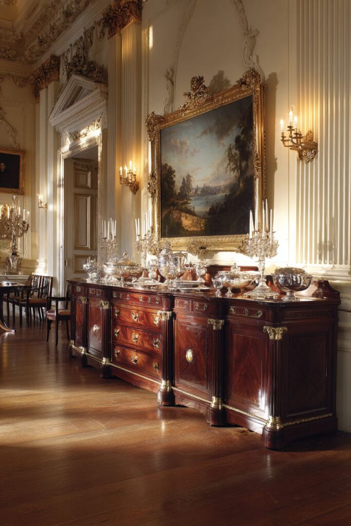 Antique Sideboard and Fine Art Integration