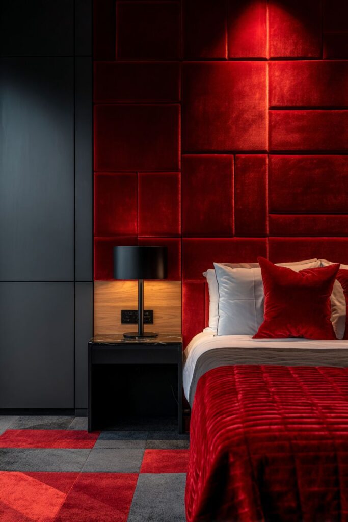 Contemporary Ruby Velvet Luxury