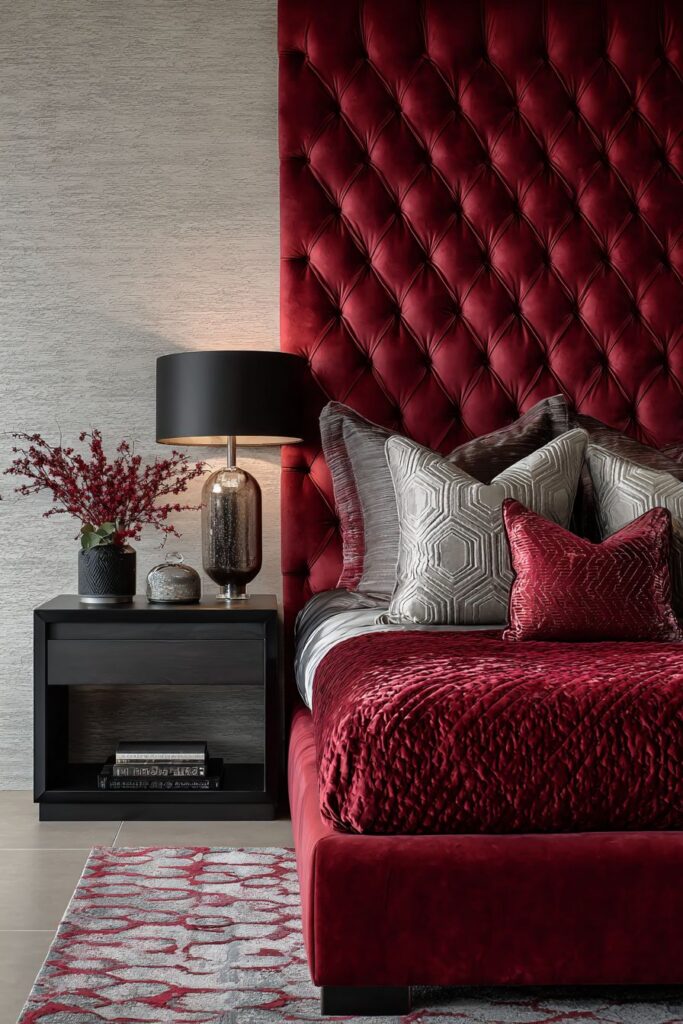 Contemporary Ruby Velvet Luxury