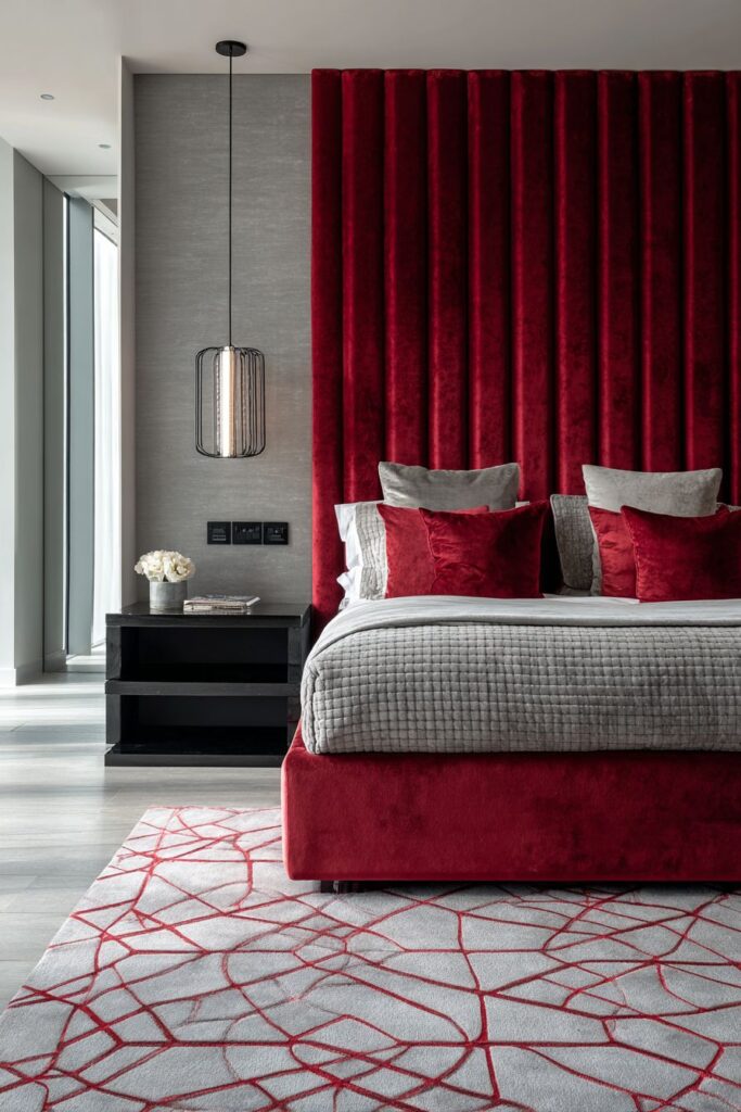 Contemporary Ruby Velvet Luxury