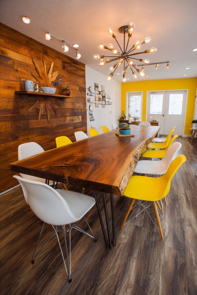 Live-Edge Walnut with Colorful Fiberglass Charm