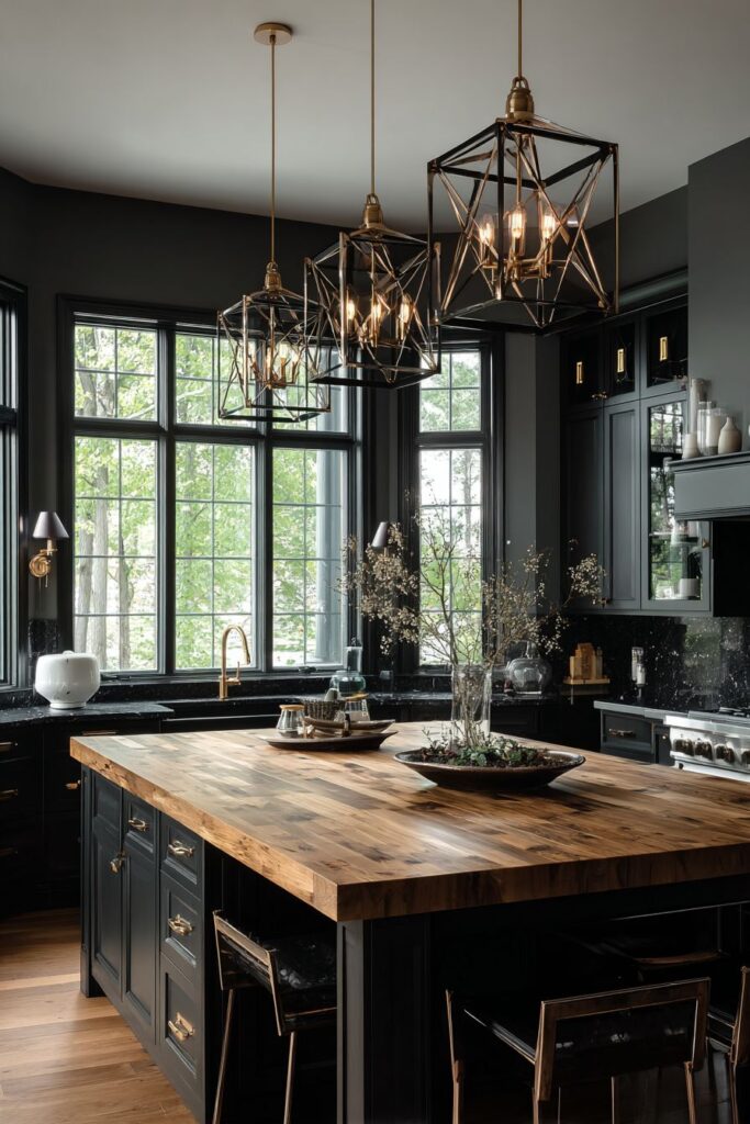 Dramatic Black and Rose Gold Contrast