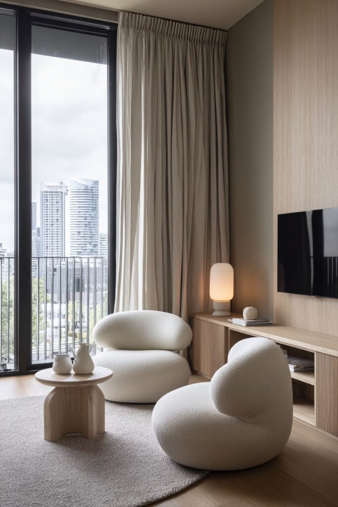 Natural Wood Media Console Integration