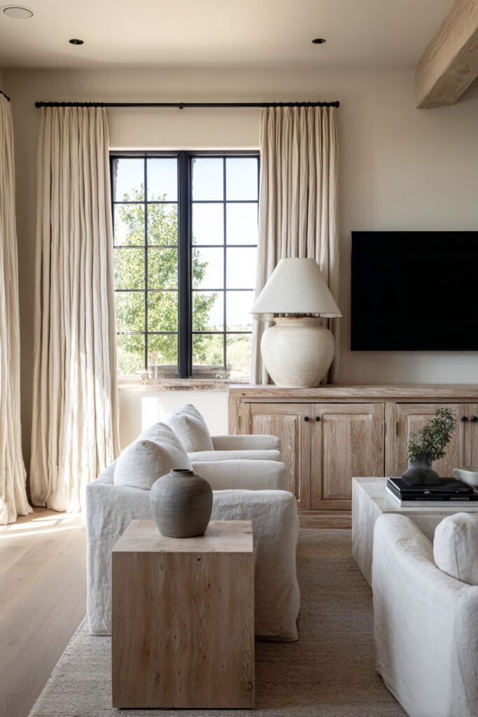 Natural Wood Media Console Integration