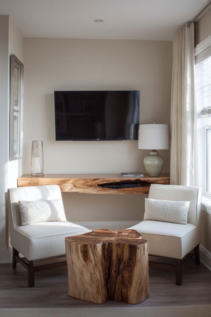 Natural Wood Media Console Integration