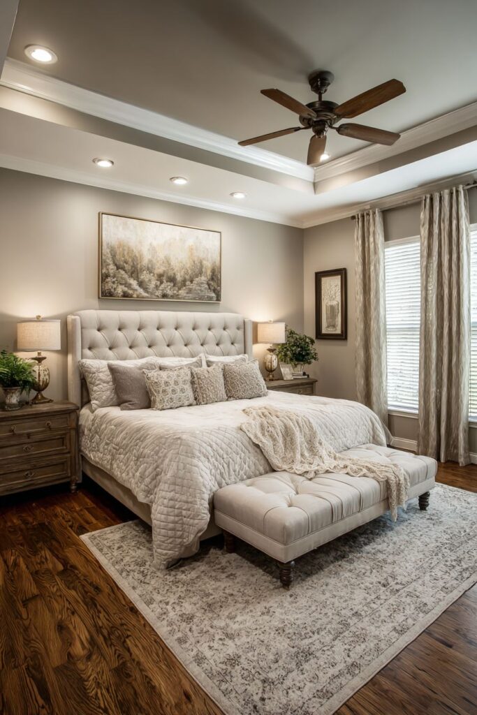 Architectural Drama with Taupe Tray Ceiling