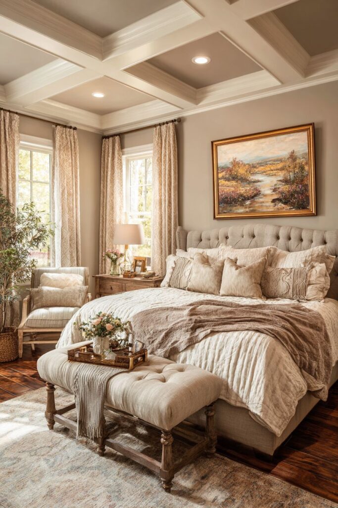 Architectural Drama with Taupe Tray Ceiling